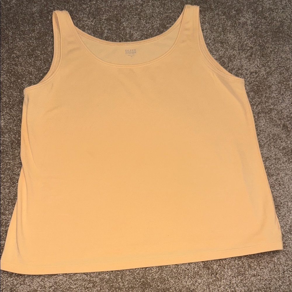 Eileen Fisher Light Peach Tank Top - Organic Cotton - Medium. B8